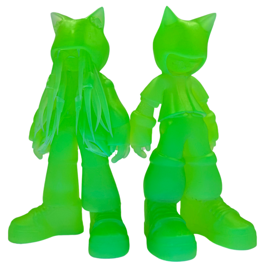 Adry Foxy & Otto Green Chibi  fluo