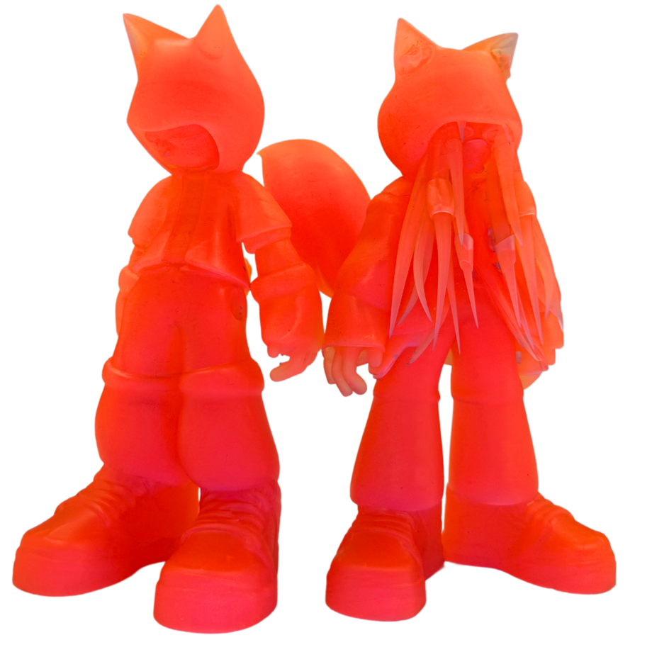 Adry Foxy & Otto Orange Chibi  fluo