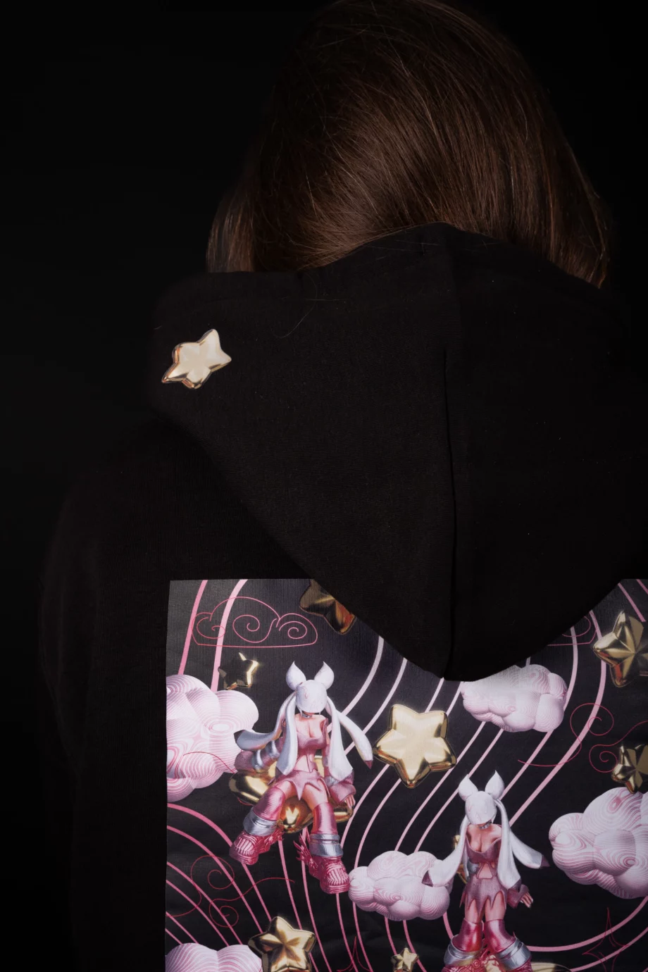 Hoodie Noir AR 2Street-Studio x Urban Arts Magazine - "Kirby" par Adry Foxy