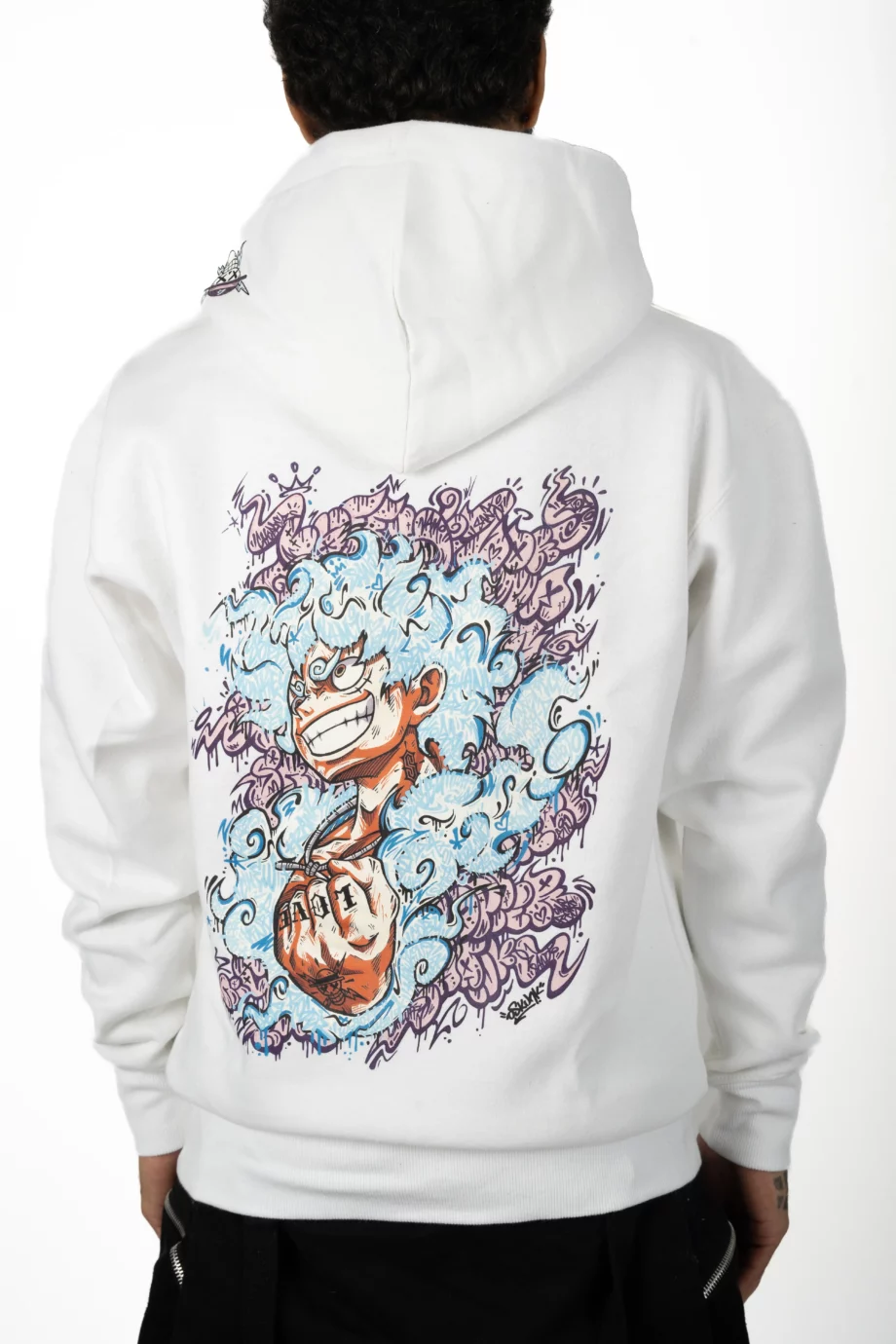Hoodie White AR 2Street-Studio x Urban Arts Magazine - “Luffy GraffV” by Oskunk