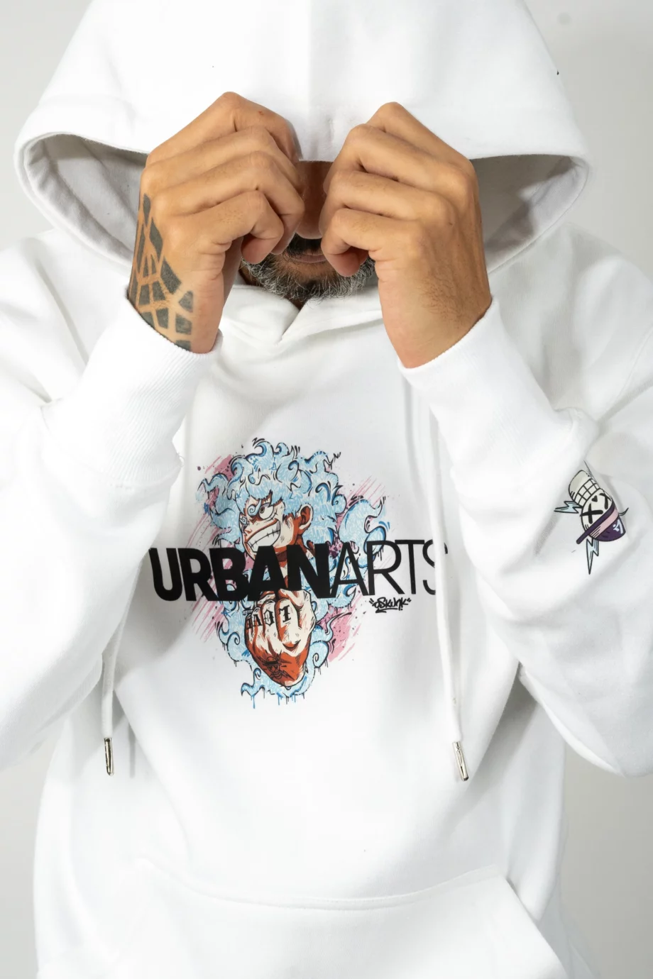 Hoodie White AR 2Street-Studio x Urban Arts Magazine - “Luffy GraffV” by Oskunk