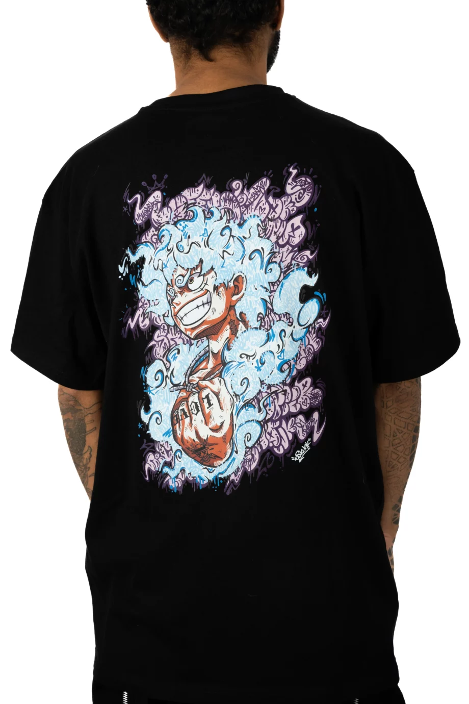 AR 2Street-Studio x Urban Arts Magazine Black T-shirt - “Luffy GraffV” by Oskunk