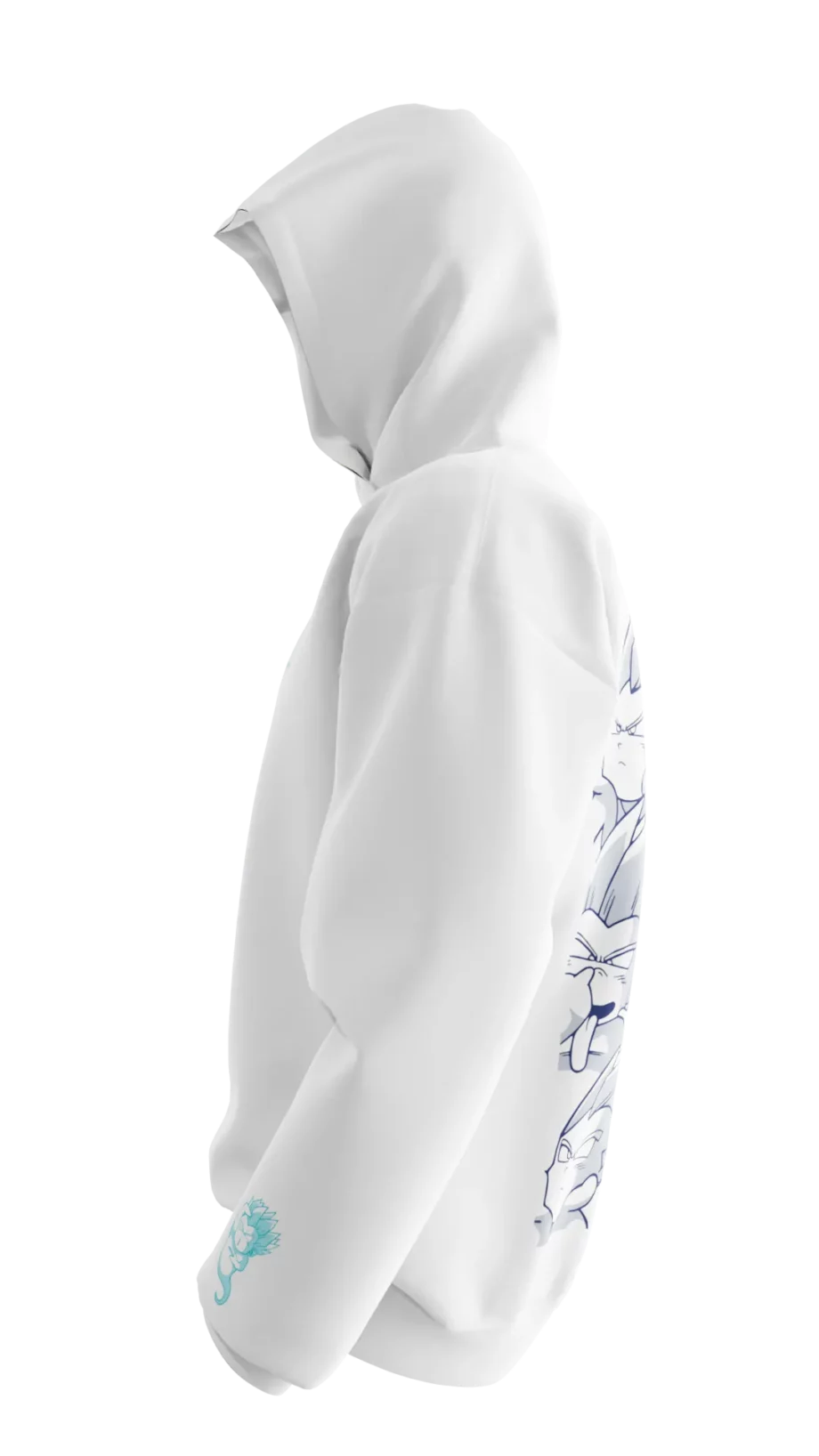 sweat blanc avec design en réalité augmentée DBZ "Ghost KAMIKAZE" par Iyaba.
