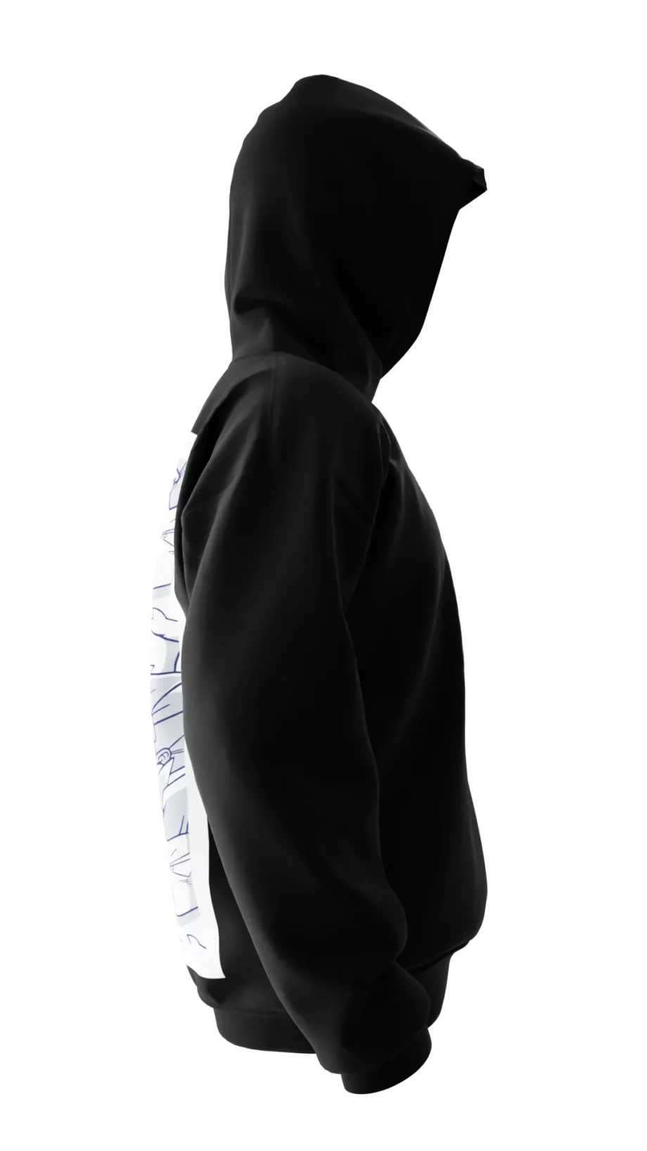 sweat noir avec design en réalité augmentée DBZ "Ghost KAMIKAZE" par Iyaba.