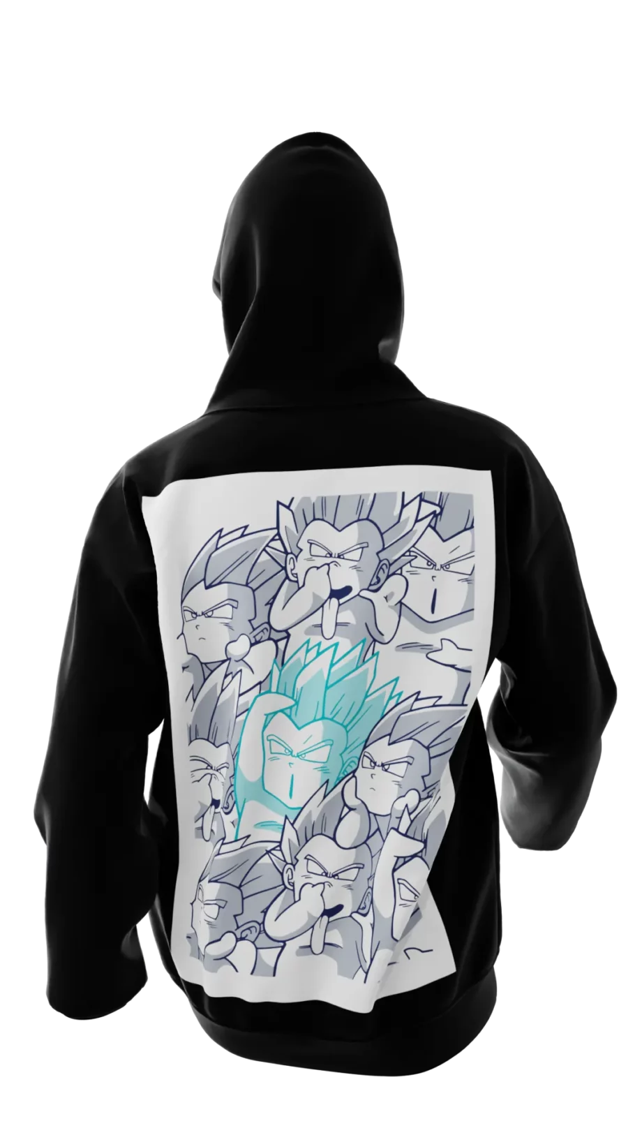 sweat noir avec design en réalité augmentée DBZ "Ghost KAMIKAZE" par Iyaba.