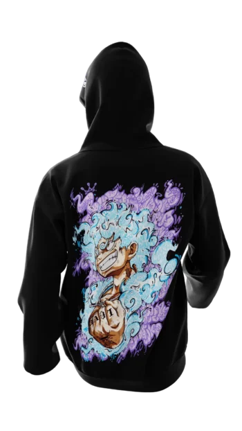 Hoodie noir avec design en réalité augmentée "Luffy GraffV" par Oskunk. 3. Hoodie Blanc – "Luffy GraffV"  