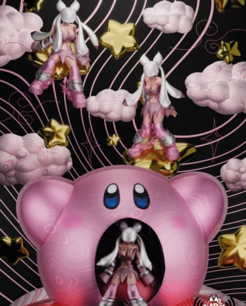 Illustration en réalité augmentée Kirby "Foxyverse" par Adry Foxy, édition limitée.