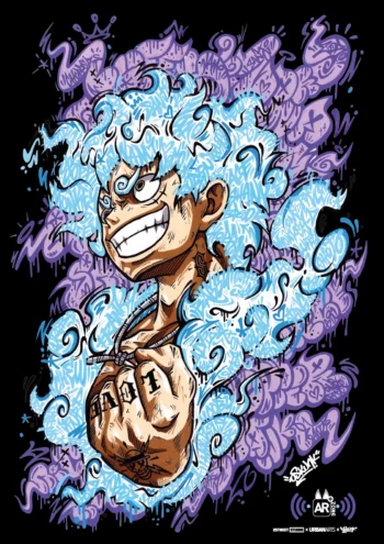 Illustration en réalité augmentée "Luffy GraffV" par Oskunk, édition limitée.