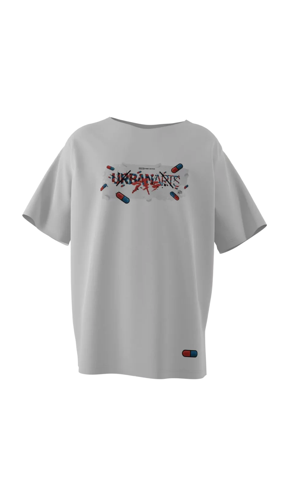 T-shirt blanc avec design en réalité augmentée Akira "The Capsules" signé Monsieur Lebleu.