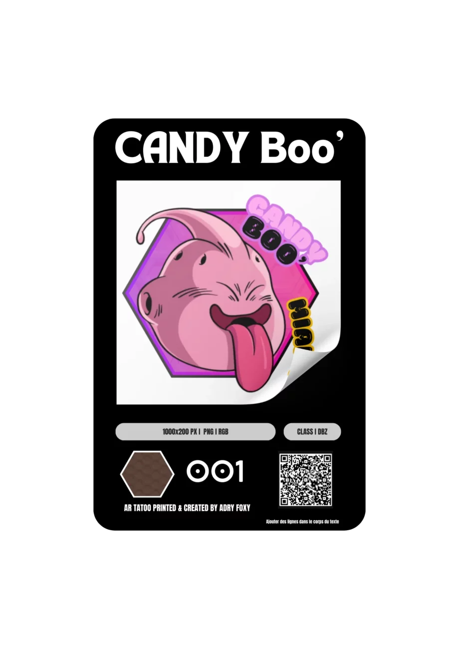 AR Tattoo Pack 5 tatouages - paw paw, Papillon, kirby, buu, kuromi