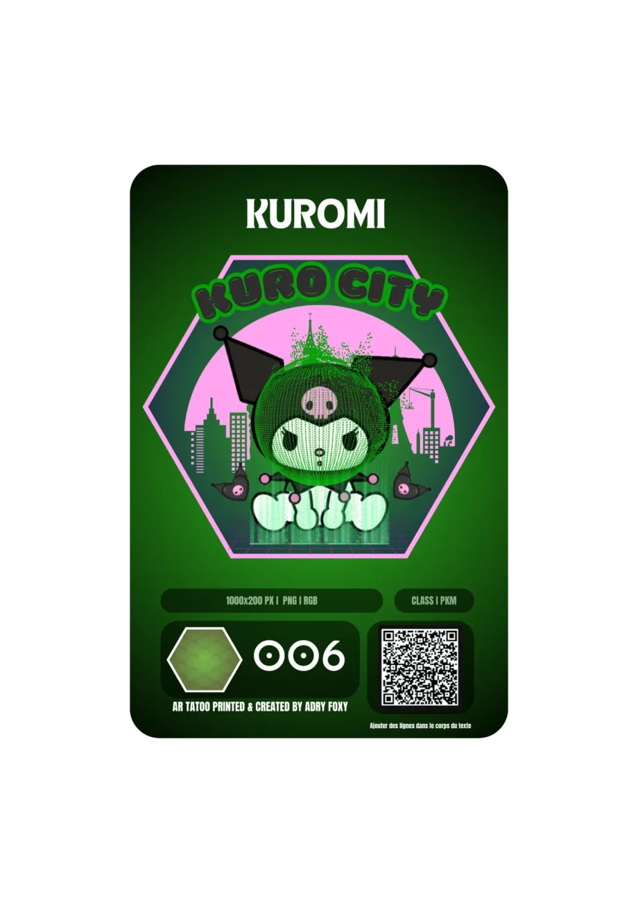 AR Tattoo Pack 5 tatouages - paw paw, Papillon, kirby, buu, kuromi