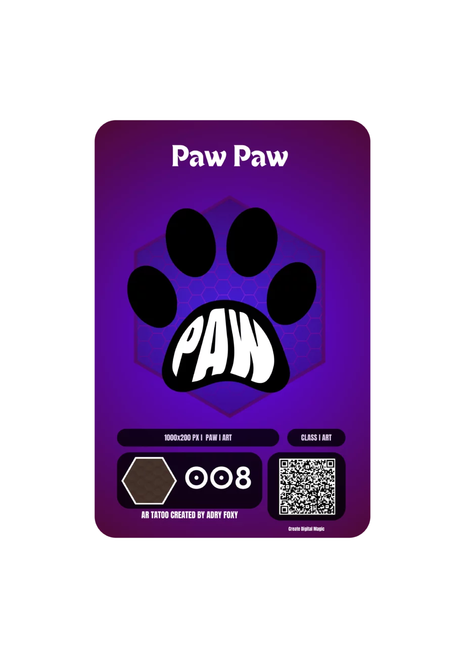 AR Tattoo Pack 5 tatouages - paw paw, Papillon, kirby, buu, kuromi